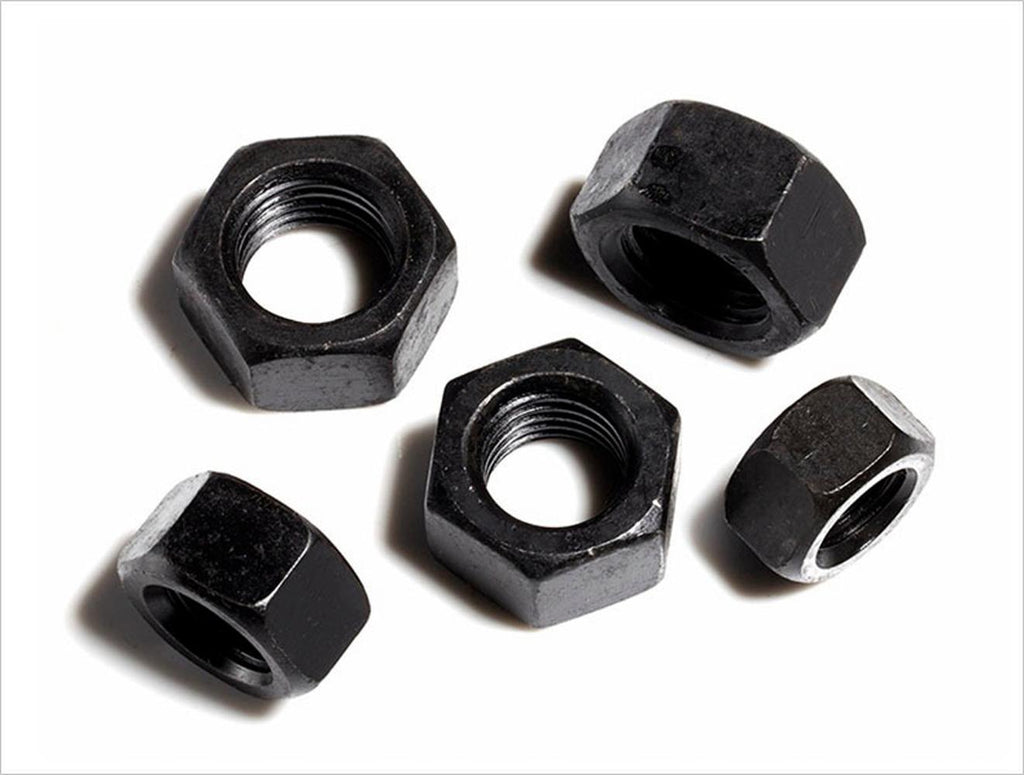 US Stock 100pcs M6 x 1mm Black 8 Grade Carbon Steel Metric Hex Hexagonal Nuts