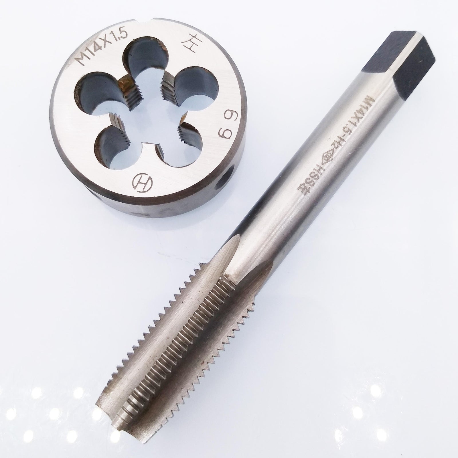 HSS M14 x 1.5mm Tap & M14 x 1.5mm Die Metric Thread Left Hand