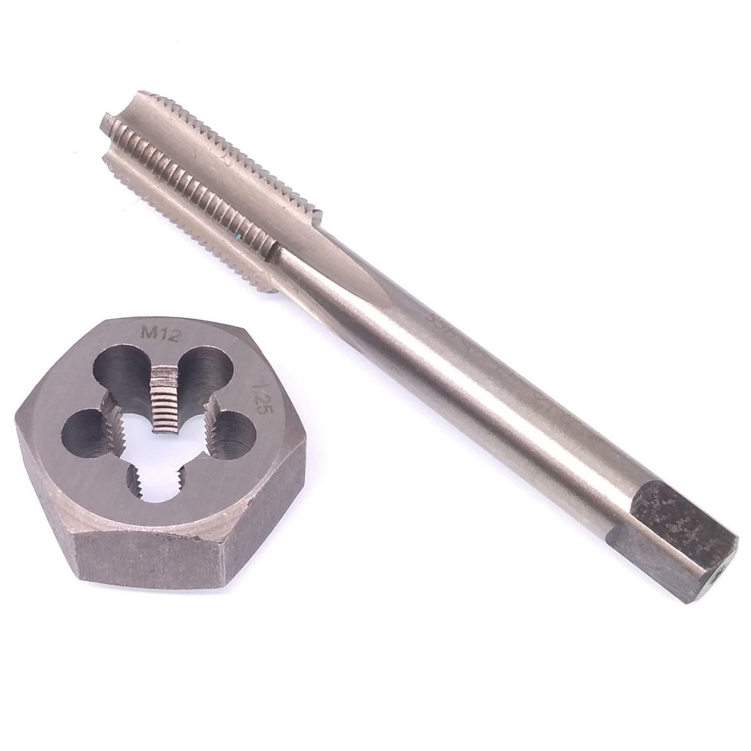 HSS M12 x 1.25mm Tap & M12 x 1.25mm Hexagon Die Metric Thread Right Hand Set