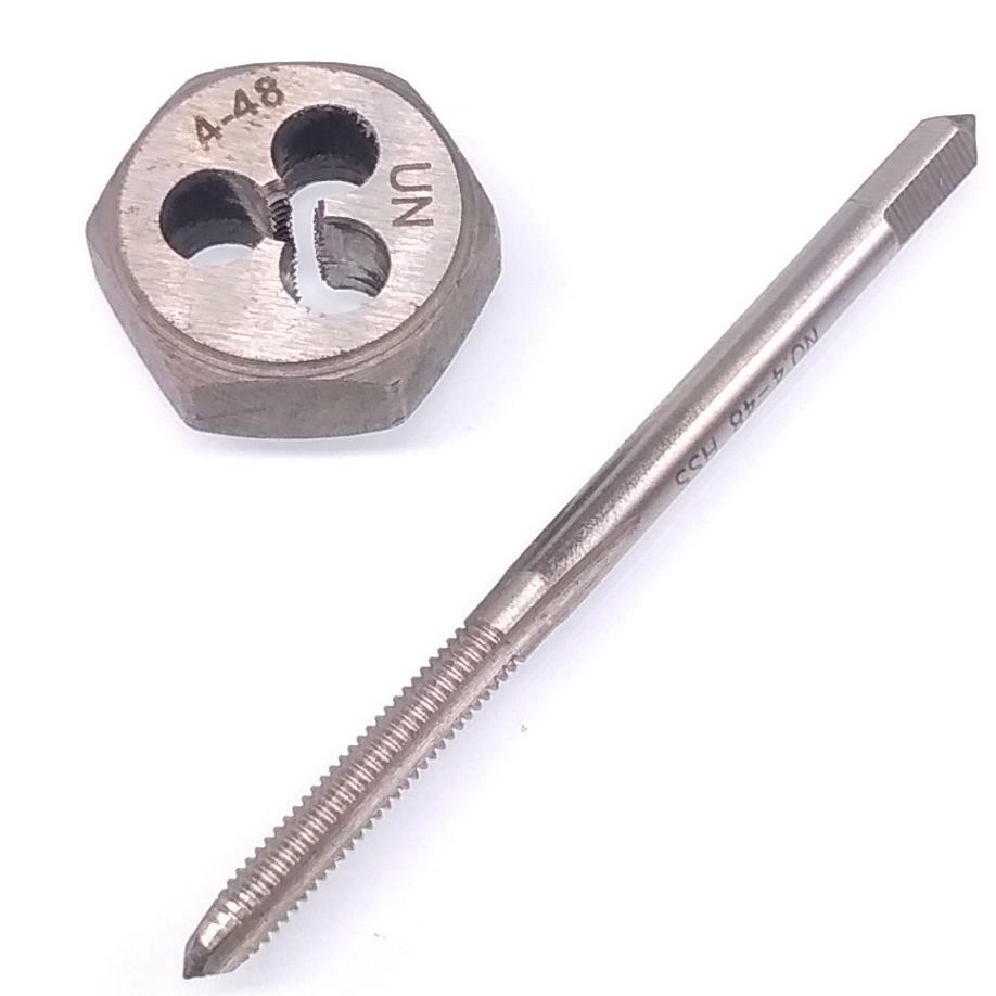 US Stock HSS 4-48 Tap & 4-48 Hexagon Die Thread Right Hand Set