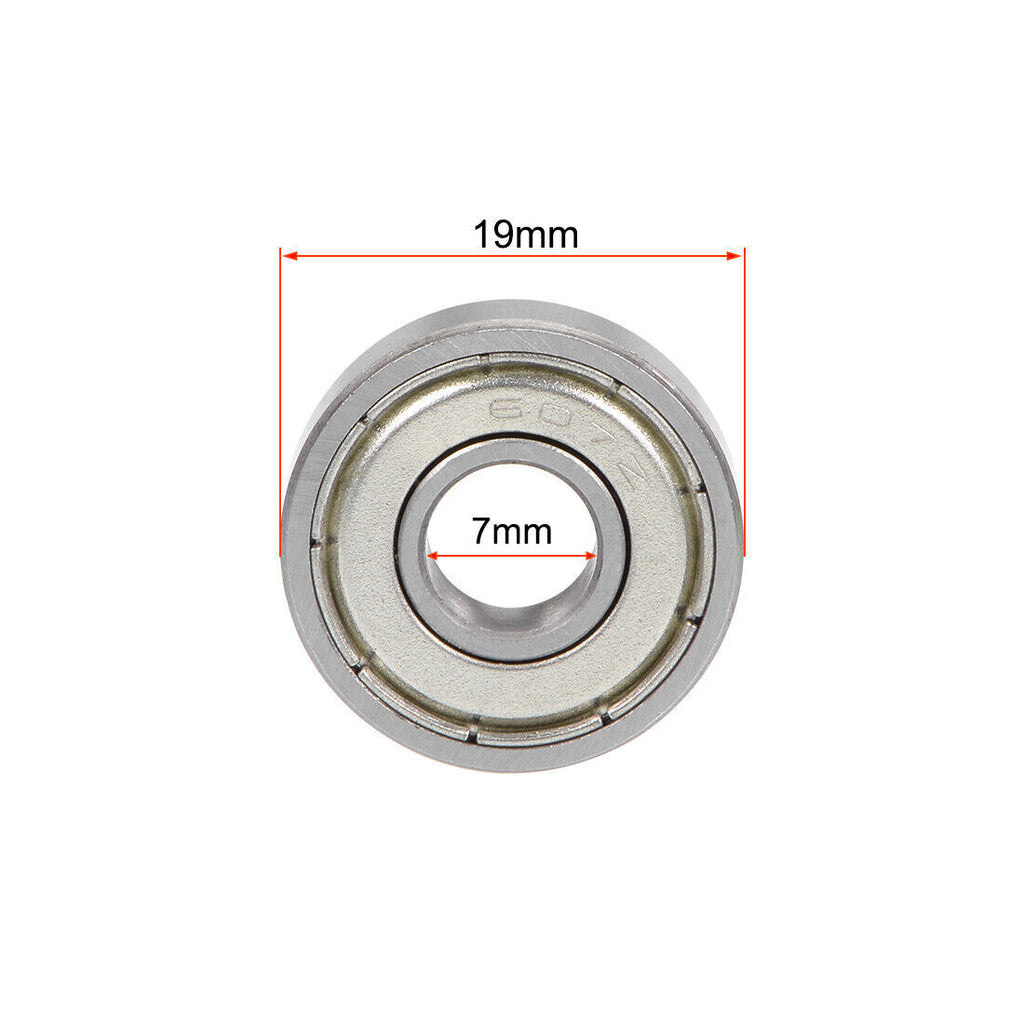 2pcs 607ZZ Deep Groove Ball Bearing 6x19x7mm Double Shield Chrome Bearing