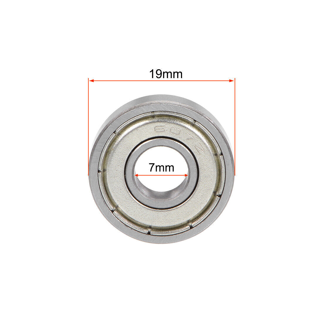 2pcs 607ZZ Deep Groove Ball Bearing 6x19x7mm Double Shield Chrome Bearing