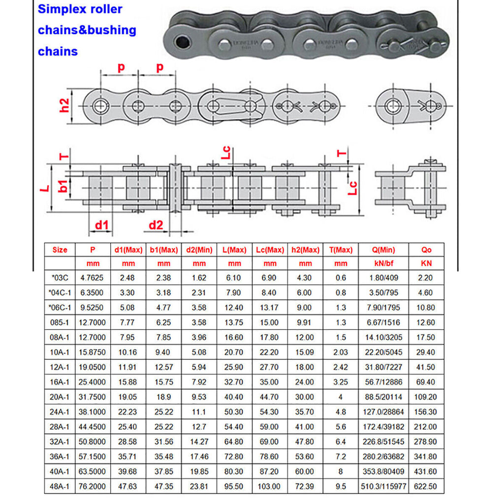 Chain Connecting Links Roller Chain 08B-1 Simplex Steel Half Button