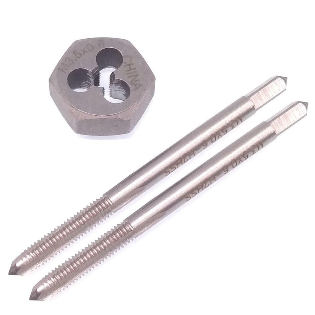 HSS M3.5 x 0.6mm Taper & Plug Tap & M3.5x0.6mm Hexagon Die Metric Right Hand Set