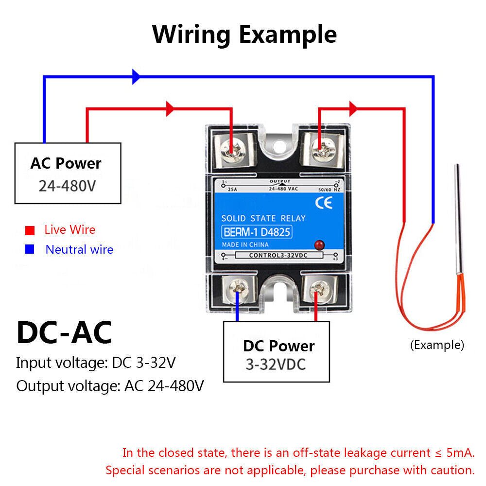 AU Stock Solid State Relay Input DC 3-32V to Output AC 24-480V Single-phase 80A