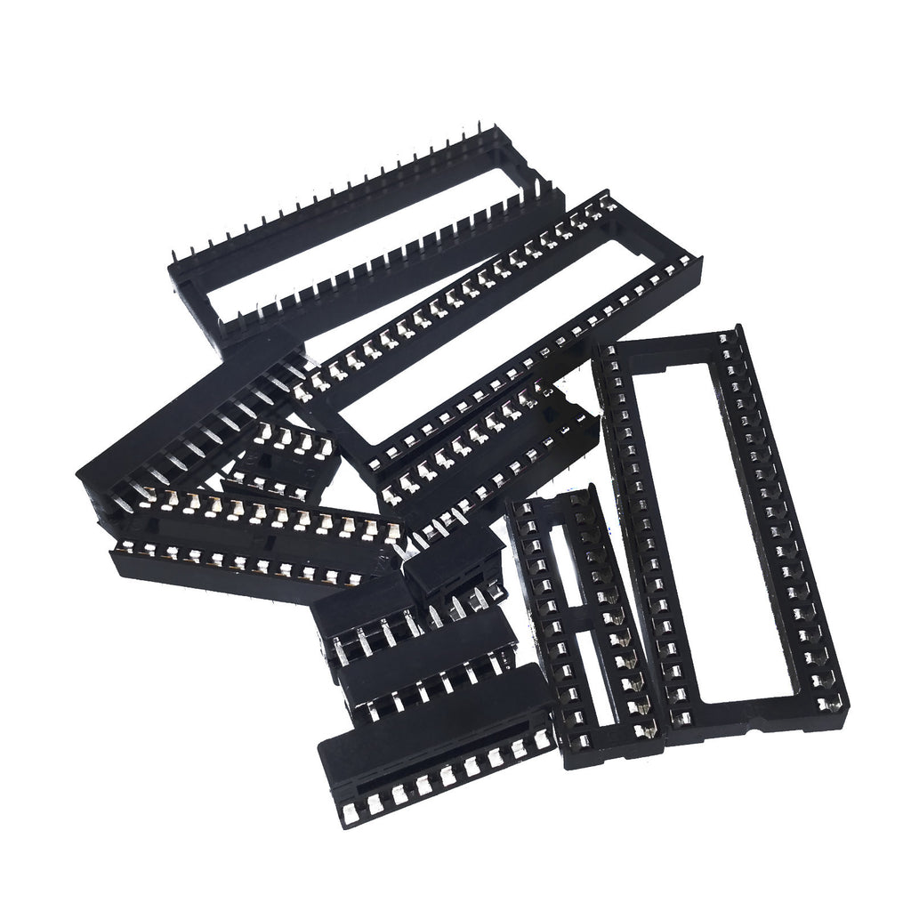 45pcs Adapter Solder Type DIP IC Sockets 8,14,16,18,20,24,28,32,40 PIN