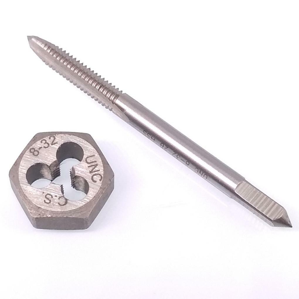 US Stock HSS 8-32 Tap & 8-32 Hexagon Die Thread Right Hand Set