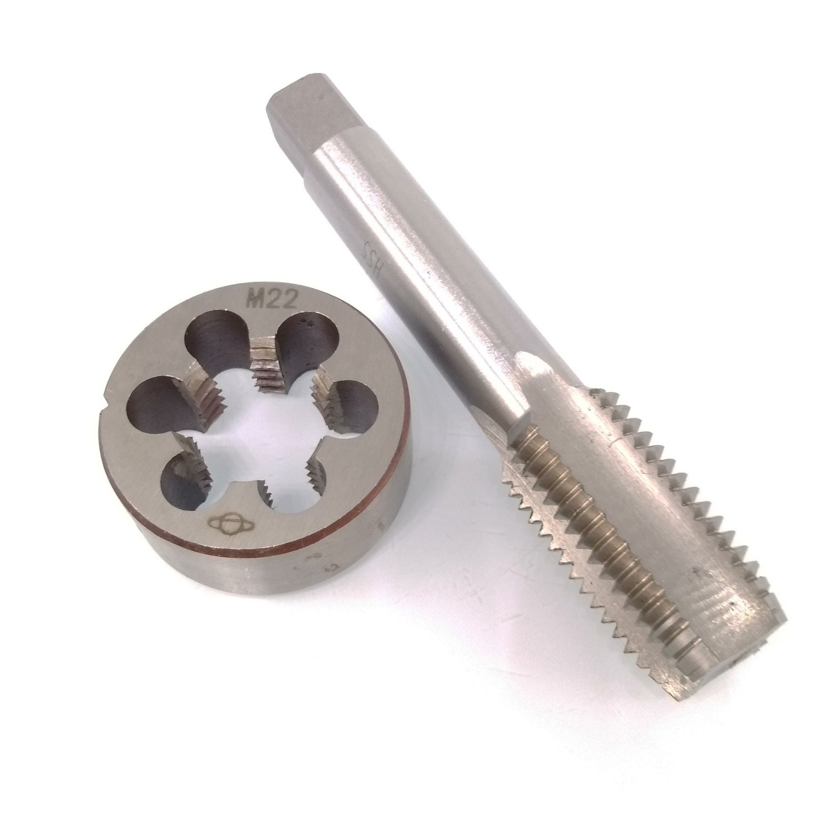 US Stock HSS M22 x 2.5mm Tap & M22 x 2.5mm Die Metric Thread Right Hand