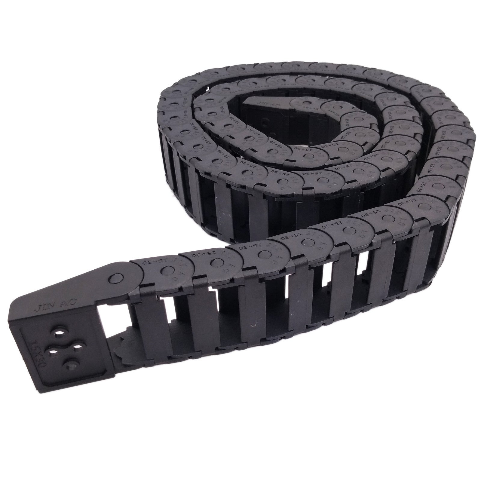 1M 1000mm Black Long Nylon Cable Drag Chain Wire Carrier 15 x 30mm