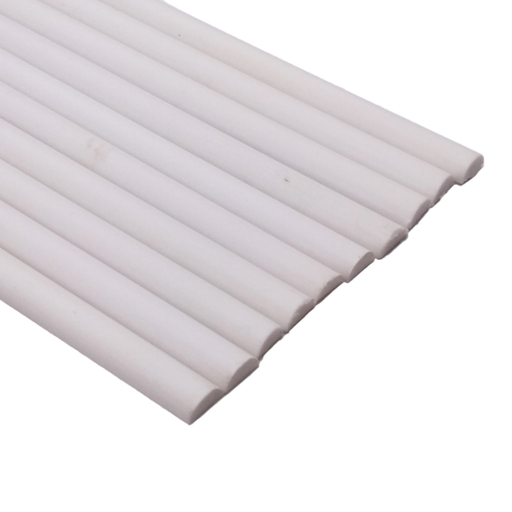 US Stock 10pcs ABS Styrene Plastic Half Round Bar Rod 5mm ±10% Dia. 9.85" White