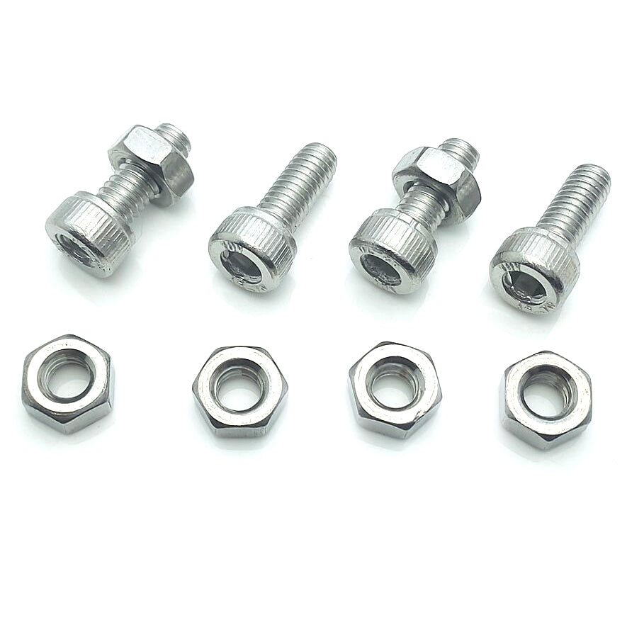 US Stock 50x M4 x 10mm Hex Socket Screw Bolt Knurling DIN912 Stainless Steel Nut