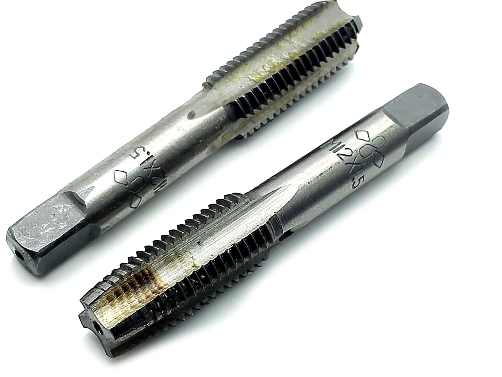US Stock HSS 12mmx1.5 Metric Taper & Plug Tap Right Hand Thread M12x1.5mm Pitch