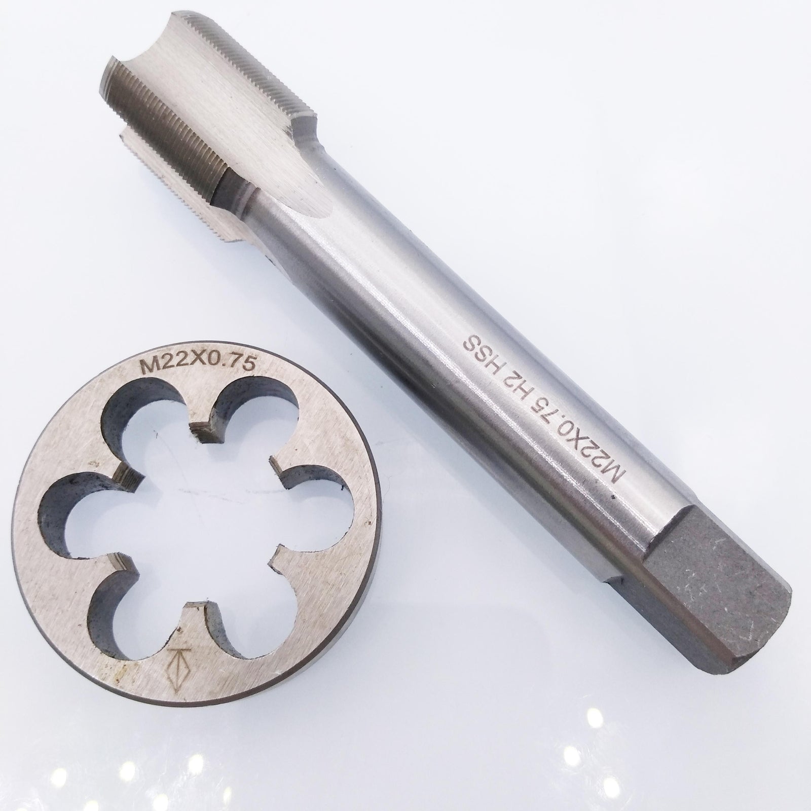 US Stock HSS M22 x 0.75mm Tap & M22 x 0.75mm Die Metric Thread Right Hand