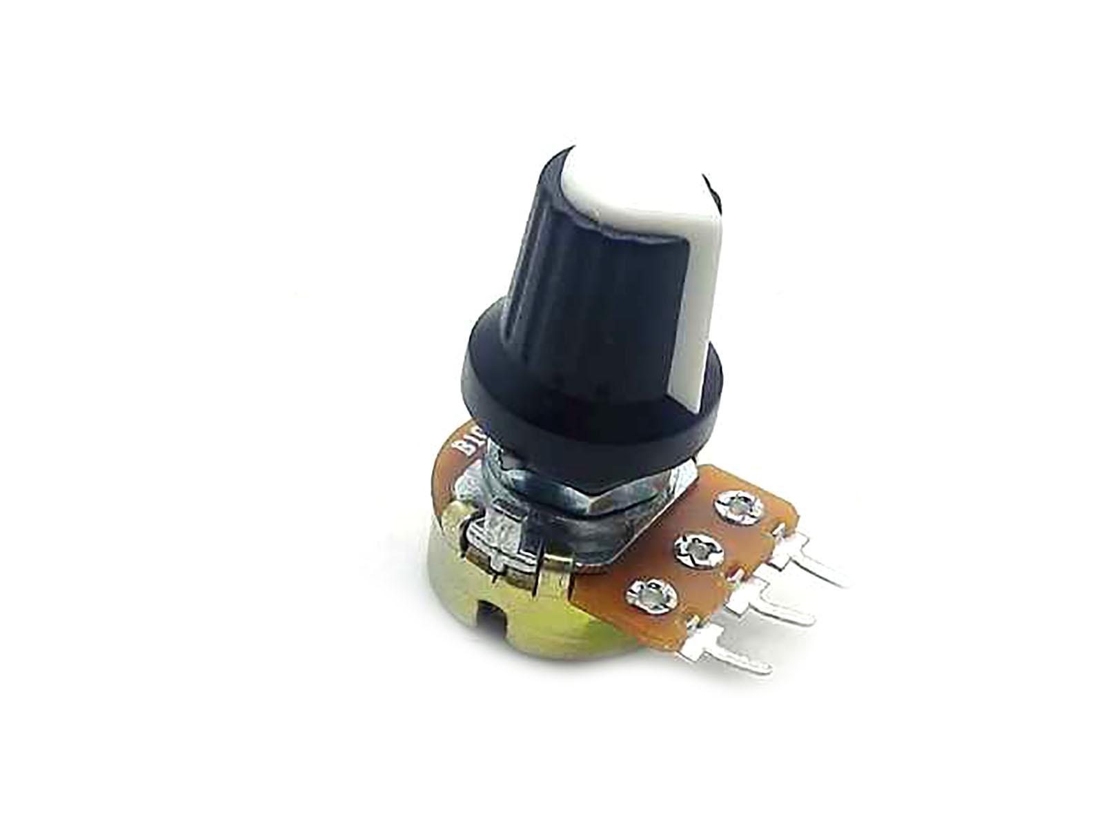 US Stock 5 Units 10K B10K OHM Linear Taper Rotary Potentiometer POT White Knob