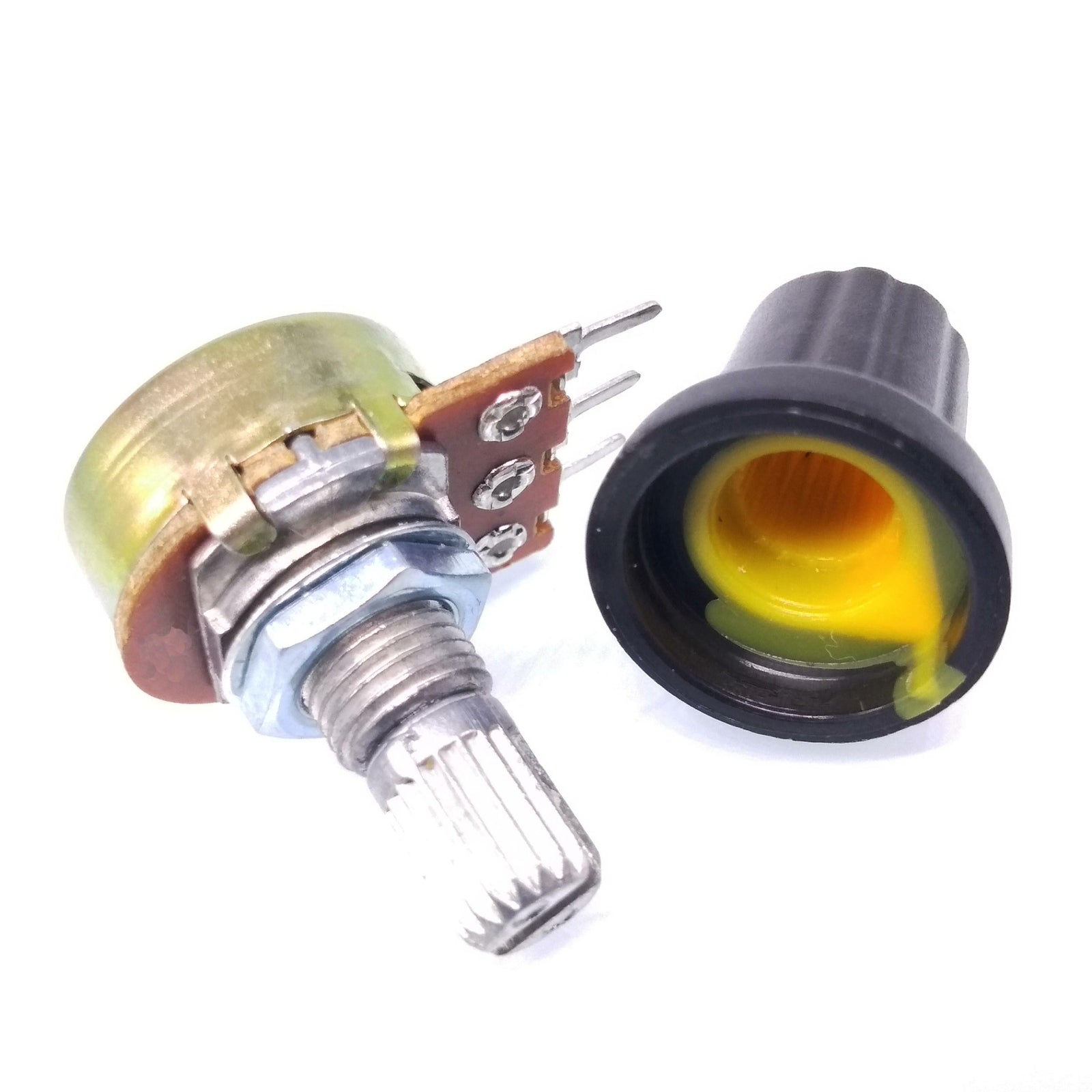 US Stock 10Units 1K B1K OHM Linear Taper Rotary Potentiometer POT Yellow Knob