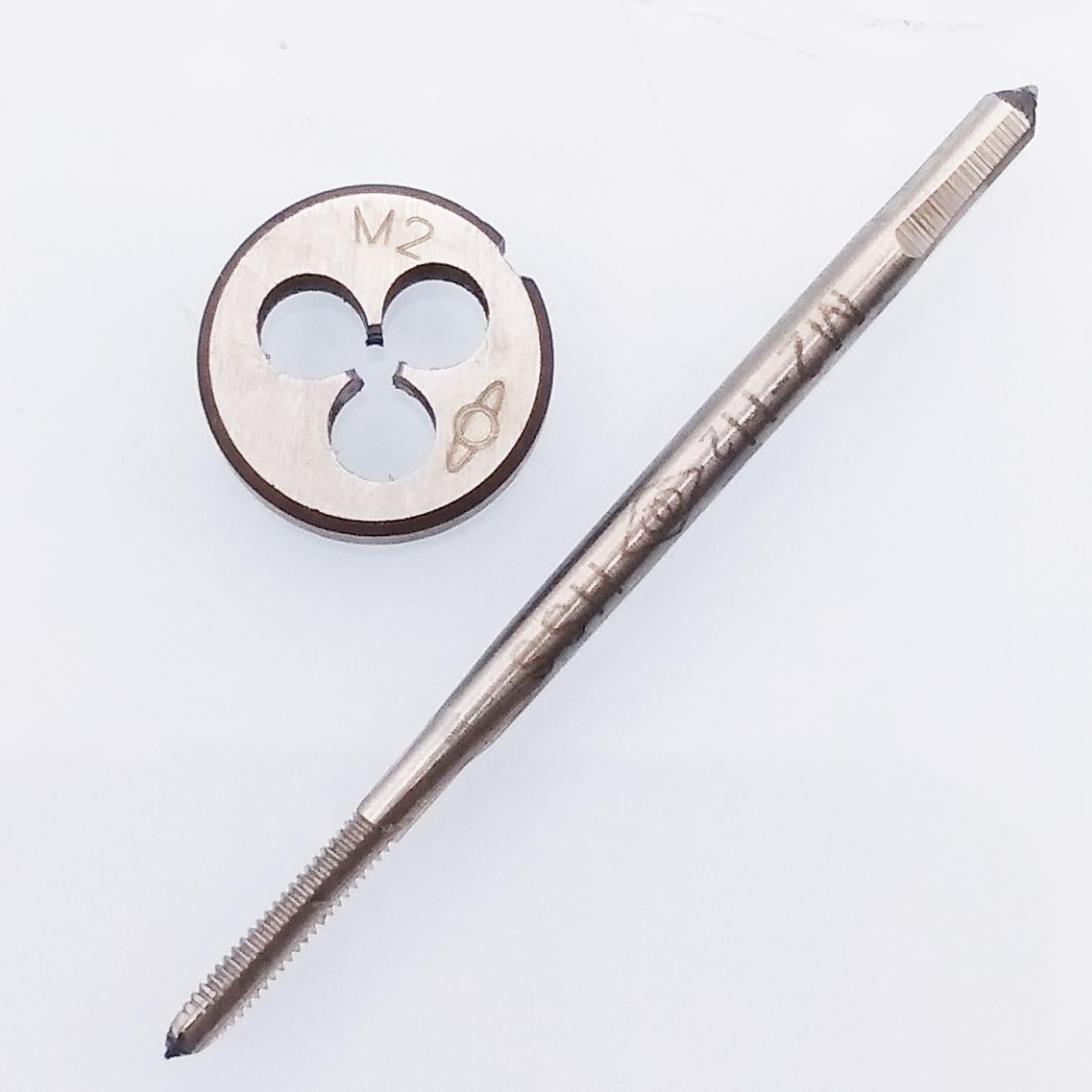 US Stock HSS M2 x 0.4mm Tap & M2 x 0.4mm Die Metric Thread Right Hand