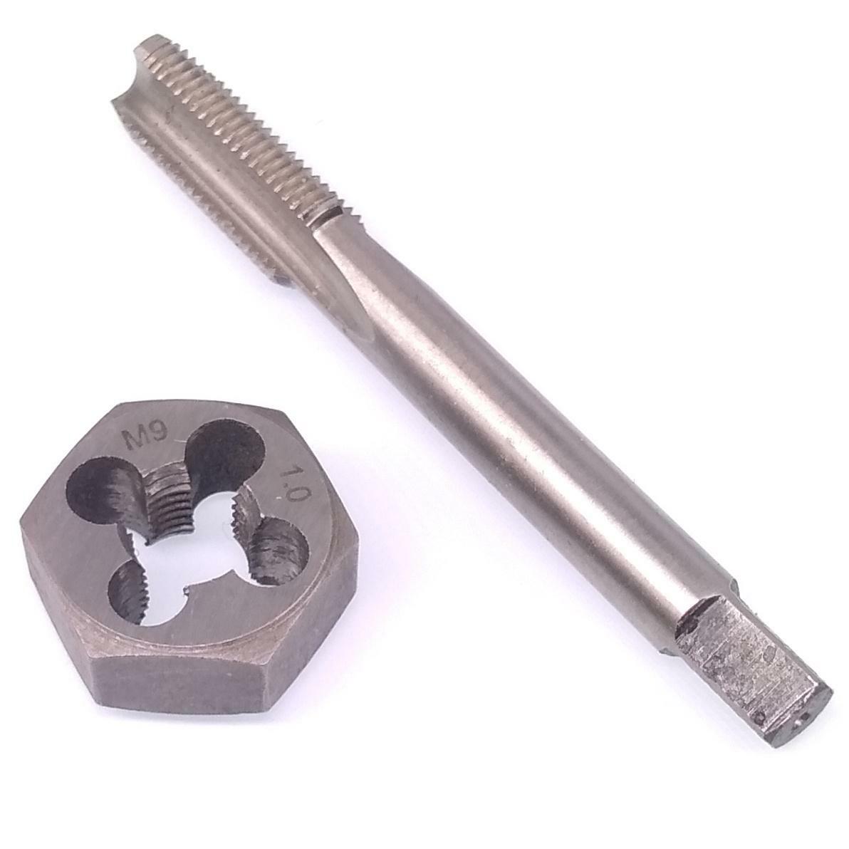 US Stock HSS M9 x 1mm Tap & M9 x 1mm Hexagon Die Metric Thread Right Hand Set