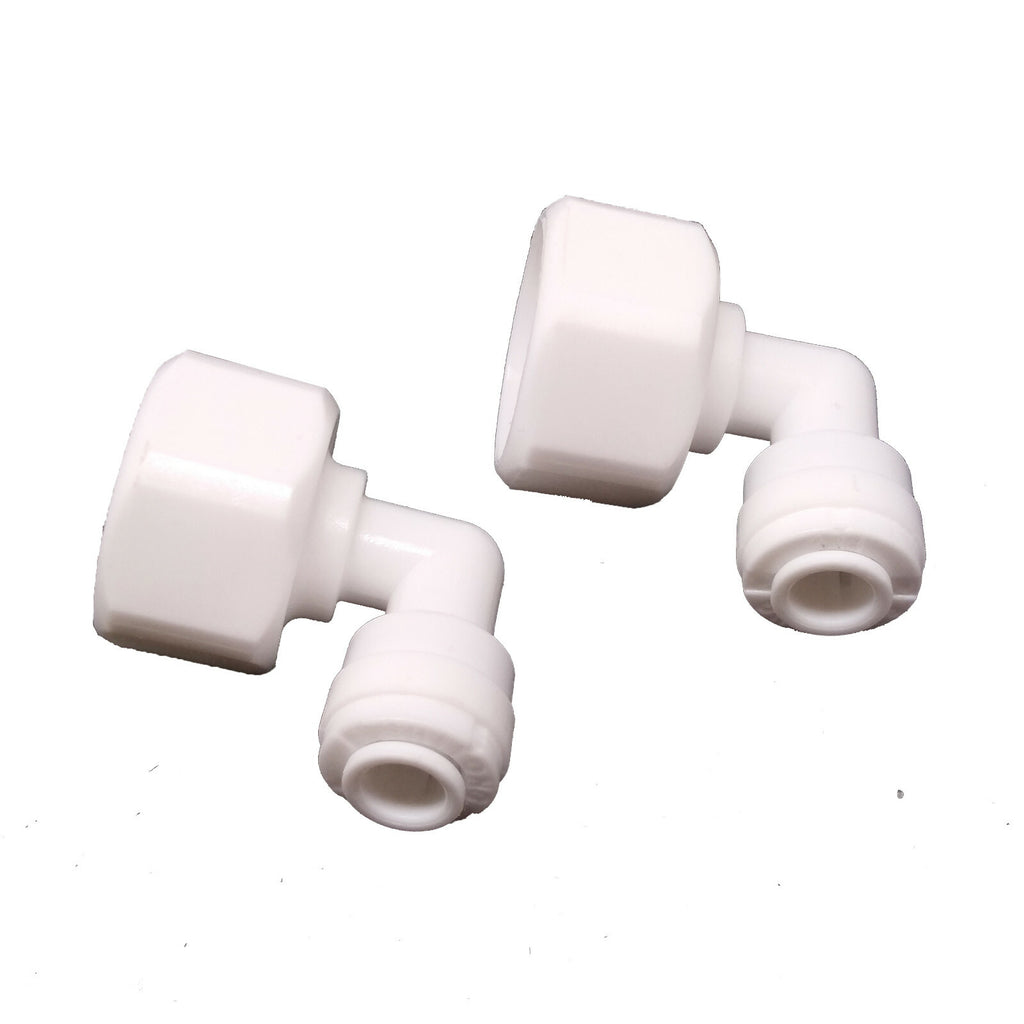 US Stock 2pcs 1/2" Female Thread to 1/4" Tube L Elbow Quick Connect Push Fit