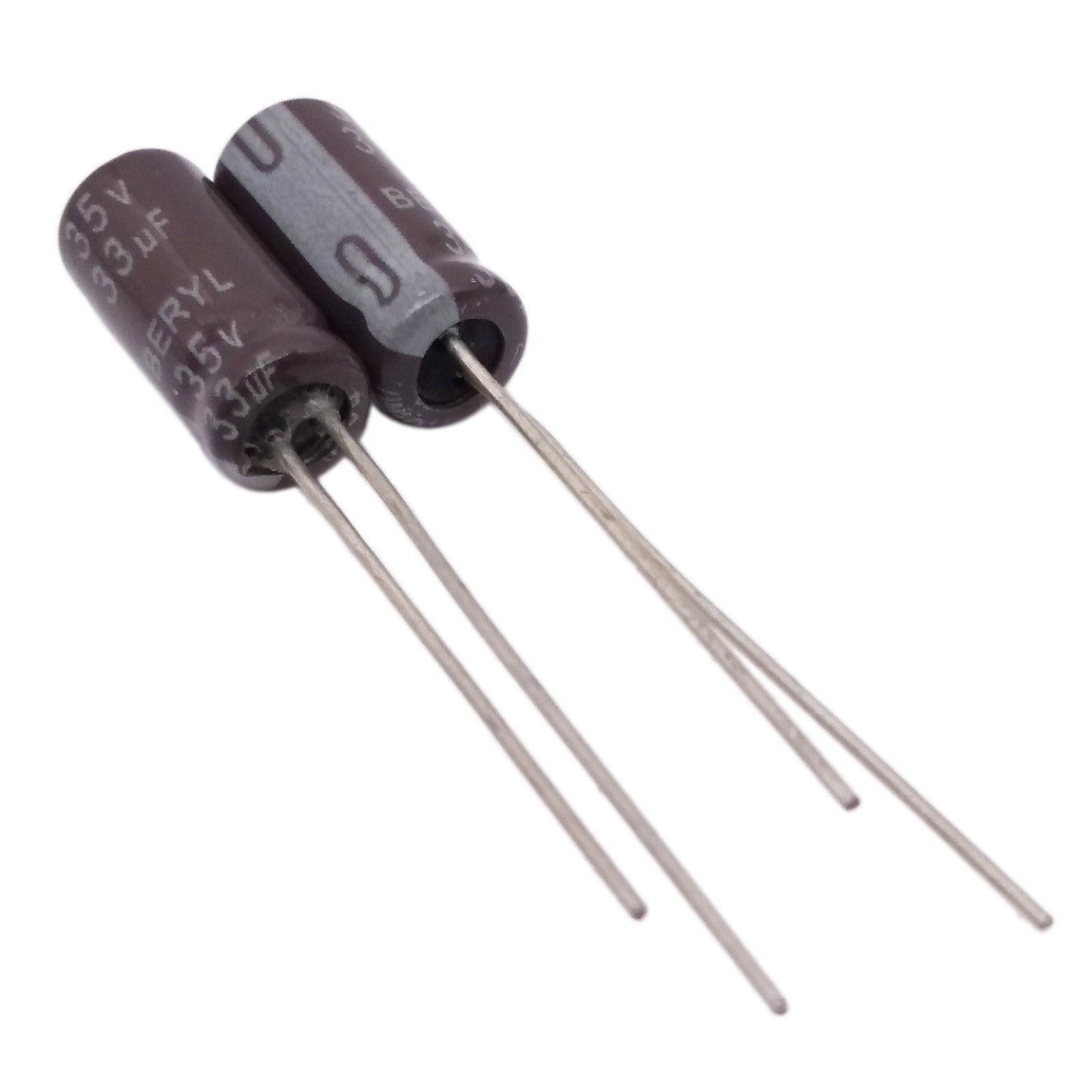 US Stock 50pcs Electrolytic Capacitors 33uF 33mfd 35V +105℃ Radial 5 x 12mm