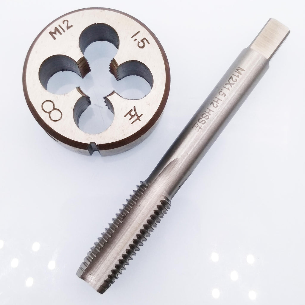 US Stock HSS M12 x 1.5mm Tap & M12 x 1.5mm Die Metric Thread Left Hand