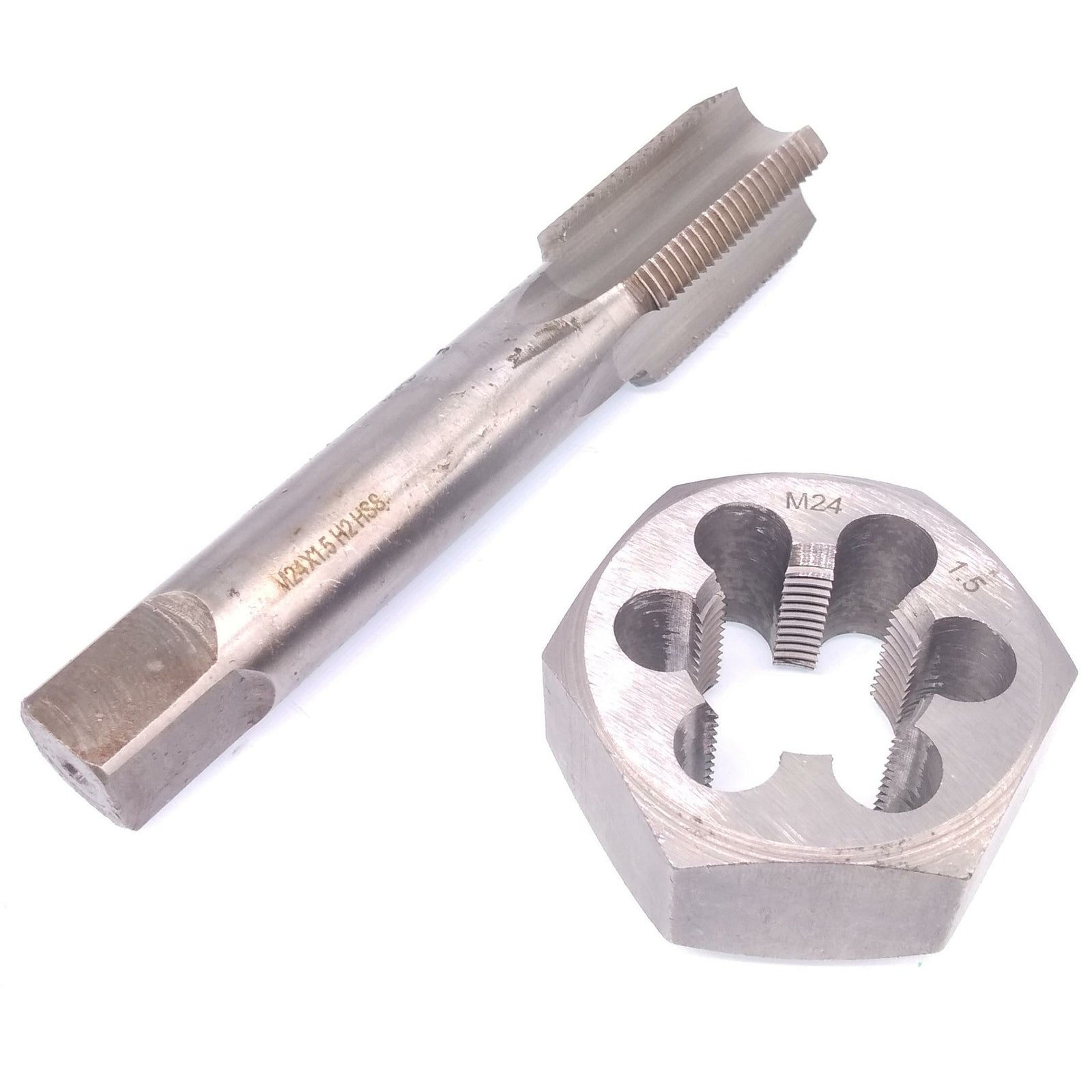 US Stock HSS M24 x 1.5mm Tap & 24x1.5mm Hexagon Die Metric Thread Right Hand Set