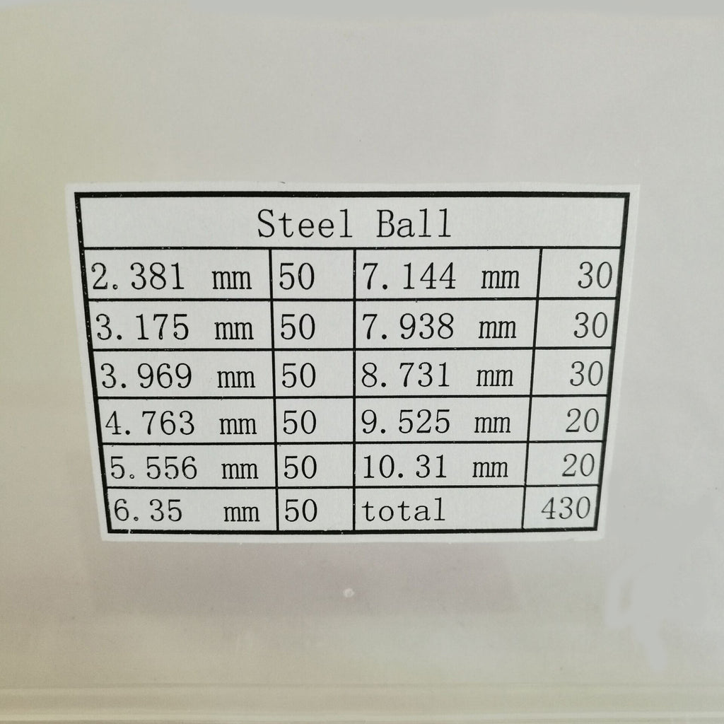 US Stock 430pcs Goliath Industrial Steel Chrome Balls Bearing Assortment G10 Kit