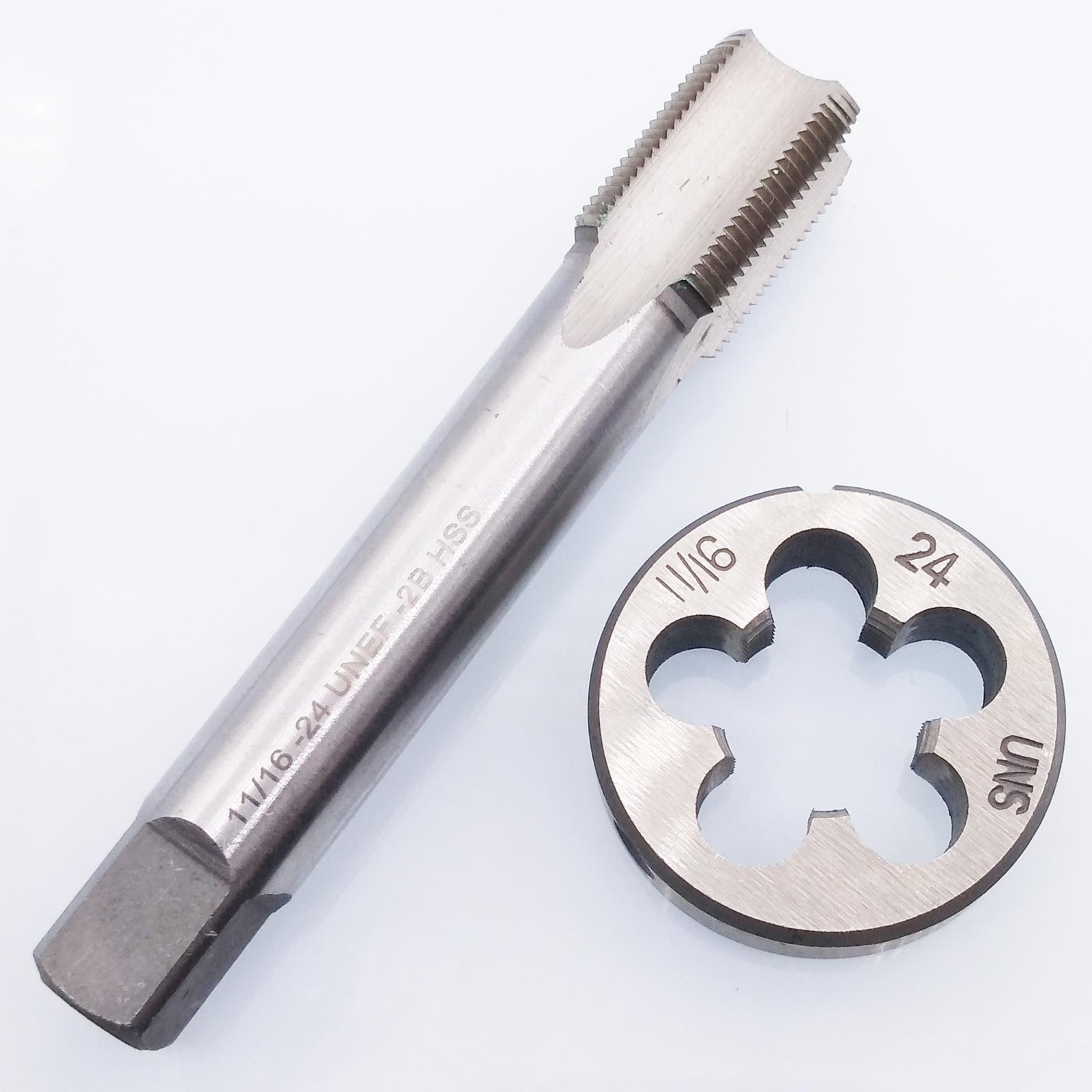 US Stock HSS 11/16-24 UNEF Tap & 11/16-24 UNS Die Right Hand
