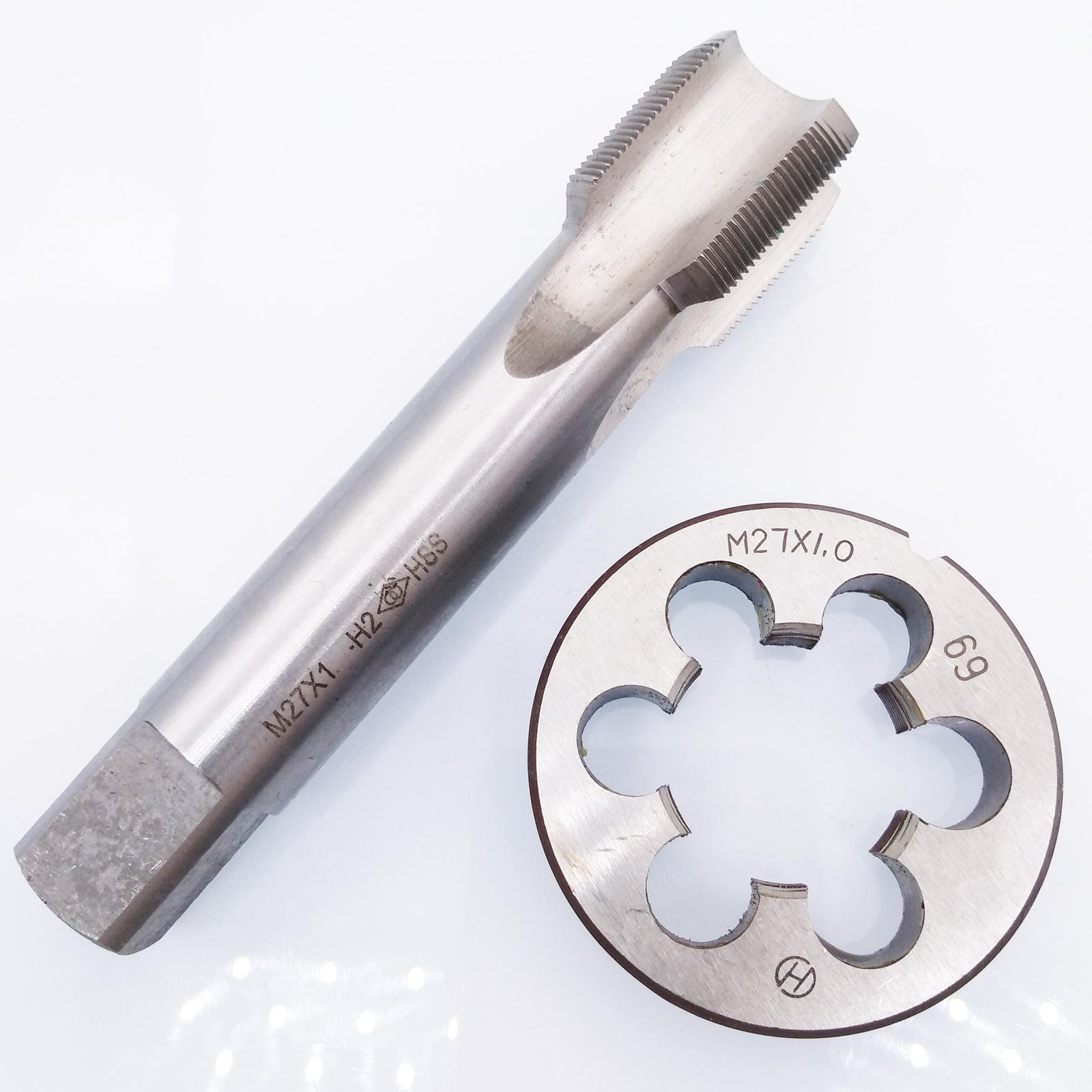 US Stock HSS M27 x 1mm Tap & M27 x 1.0mm Die Metric Thread Right Hand