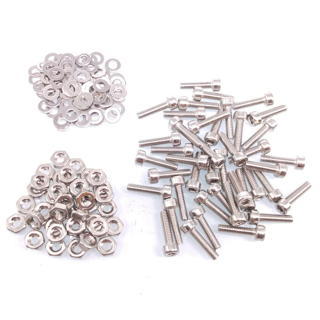 200x M2.5 x 12mm Socket Head Cap Screws Stainless Steel Allen Socket Nut Washers