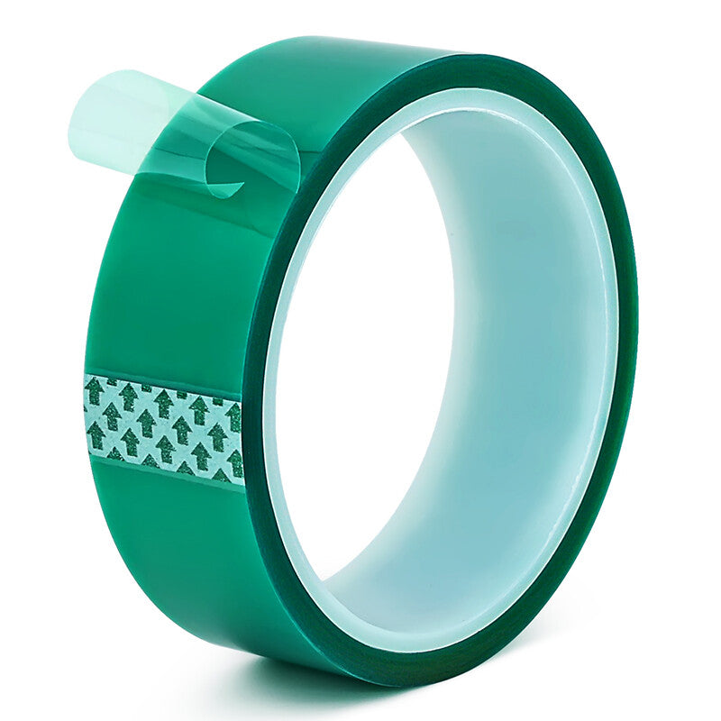 5 Roll Heat Resistant PET Green Tape High Temperature 33m(100ft)/Roll Width 30mm