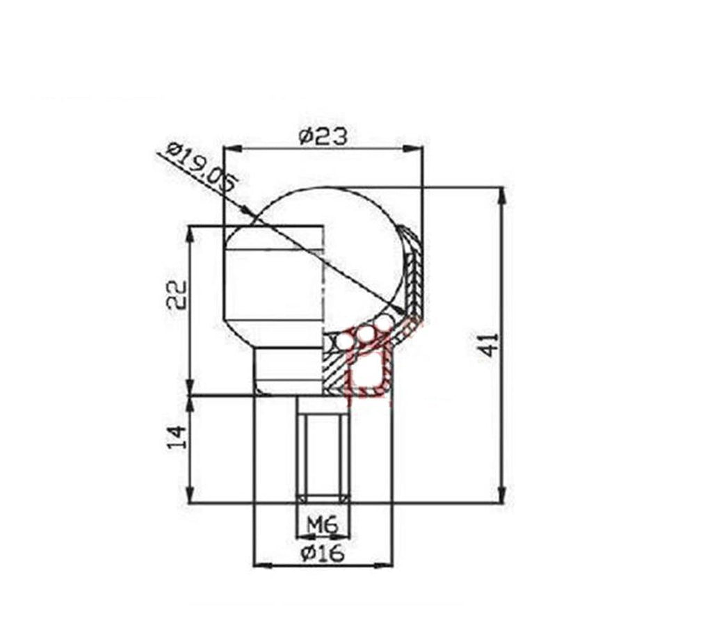 US Stock 2pcs Dia 3/4'' Nylon Ball Stud Transfer Bearing Unit Conveyor Roller M6