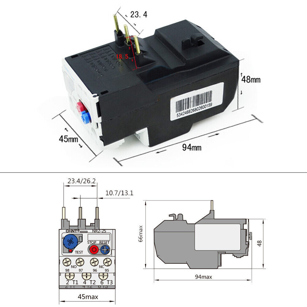 Range from 17-25 Amp Thermal Overload Relay 3 Phase FR NR2-25 for Protect Motor