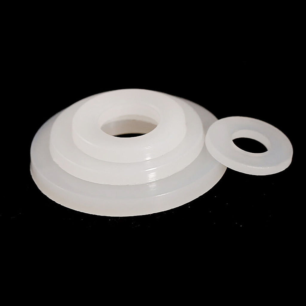 100x Washers Nylon Sealing Flat Washer M6x18x1.5mm White Insulation Gasket