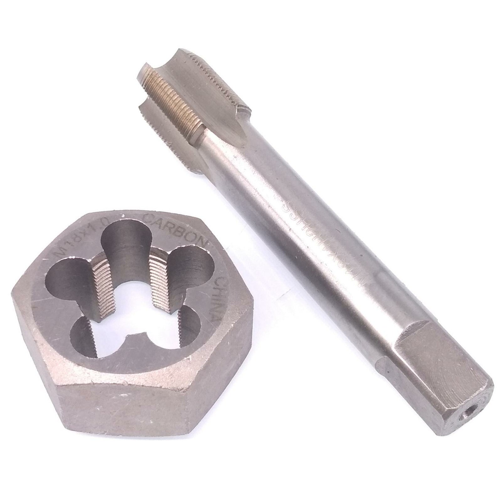 US Stock HSS M18 x 1mm Tap & M18 x 1mm Hexagon Die Metric Thread Right Hand Set