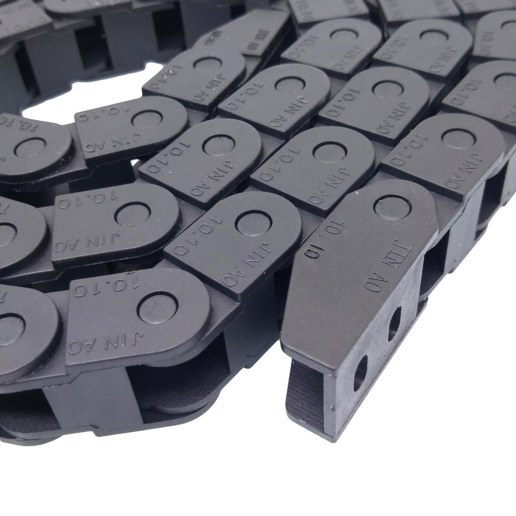 US Stock 2M 2000mm Black Long Nylon Cable Drag Chain Wire Carrier 10 x 10mm