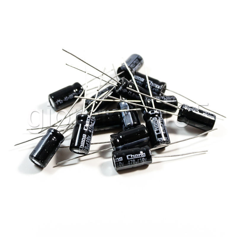 US Stock 50pcs Electrolytic Capacitors 470uF 470mfd 10V +105℃ Radial 6 x 12mm
