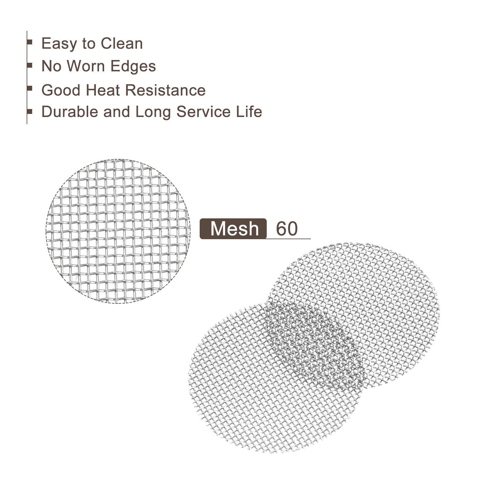 40pcs 60# Pipe Screen Stainless Steel Screen 19/32 Inch 15mm Dia for Pipe Filter