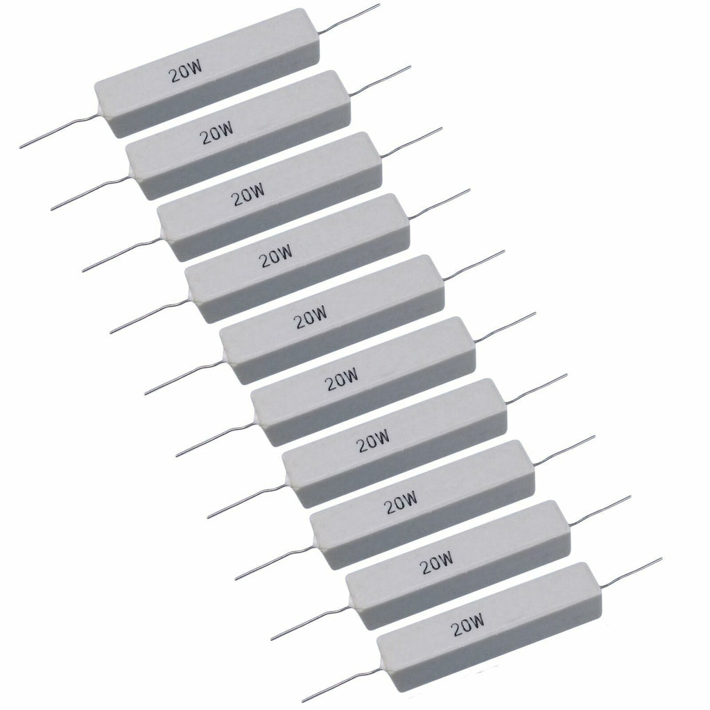 20pcs 20 watt Axial Ceramic Cement Power Resistor 20W 1K OHM