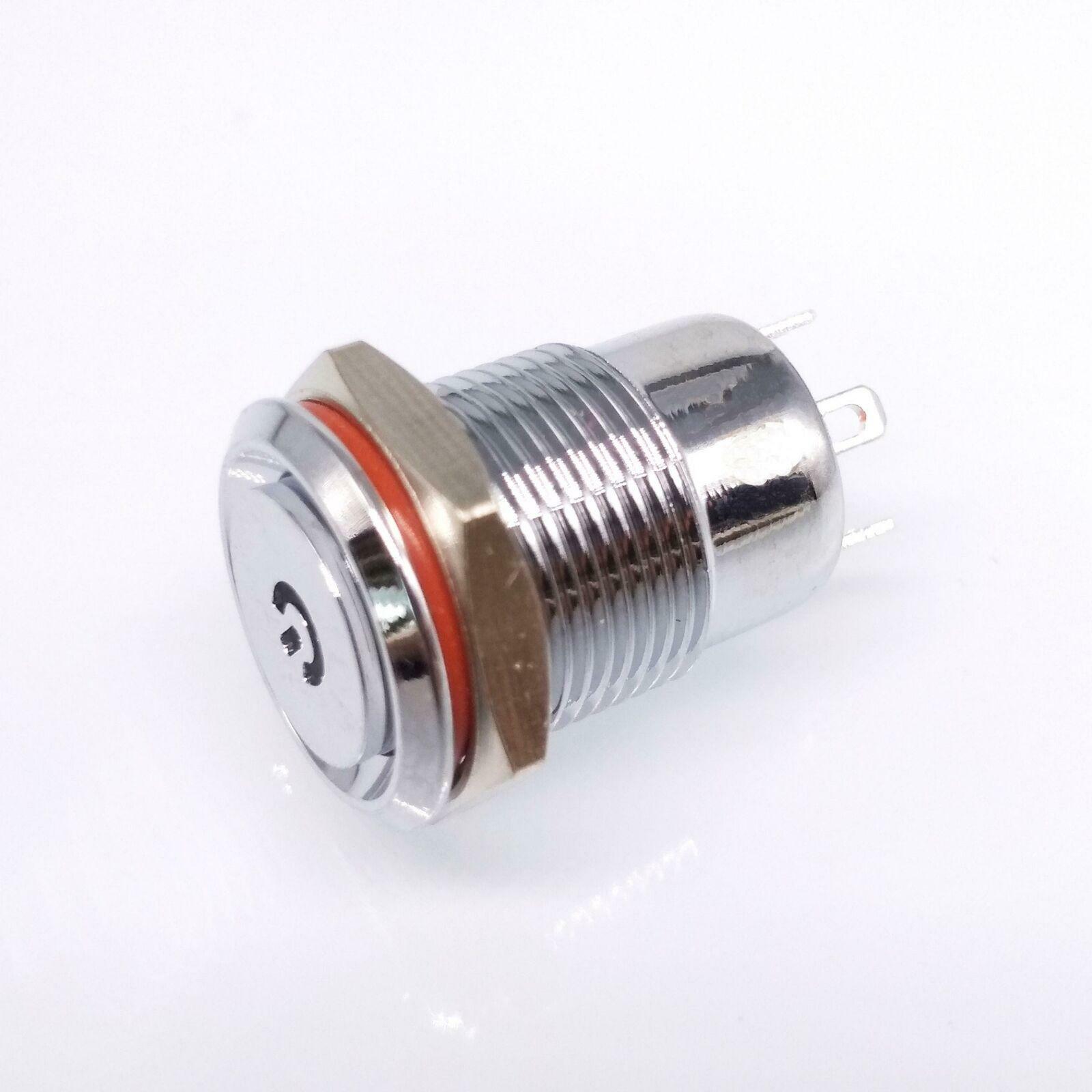 12mm Waterproof 5-24V LED 5Pin ON-OFF Car Push Button Switch Momentary Blue
