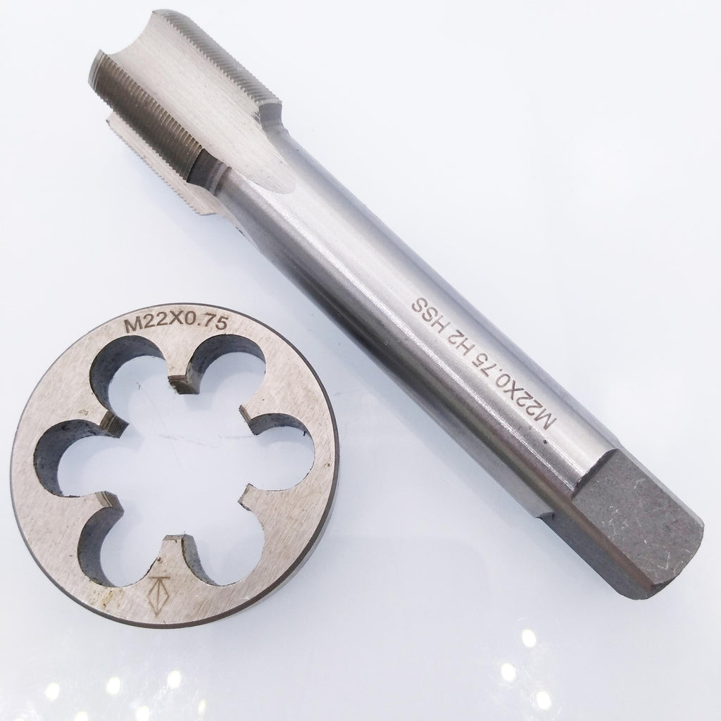 HSS M22 x 0.75mm Tap & M22 x 0.75mm Die Metric Thread Right Hand