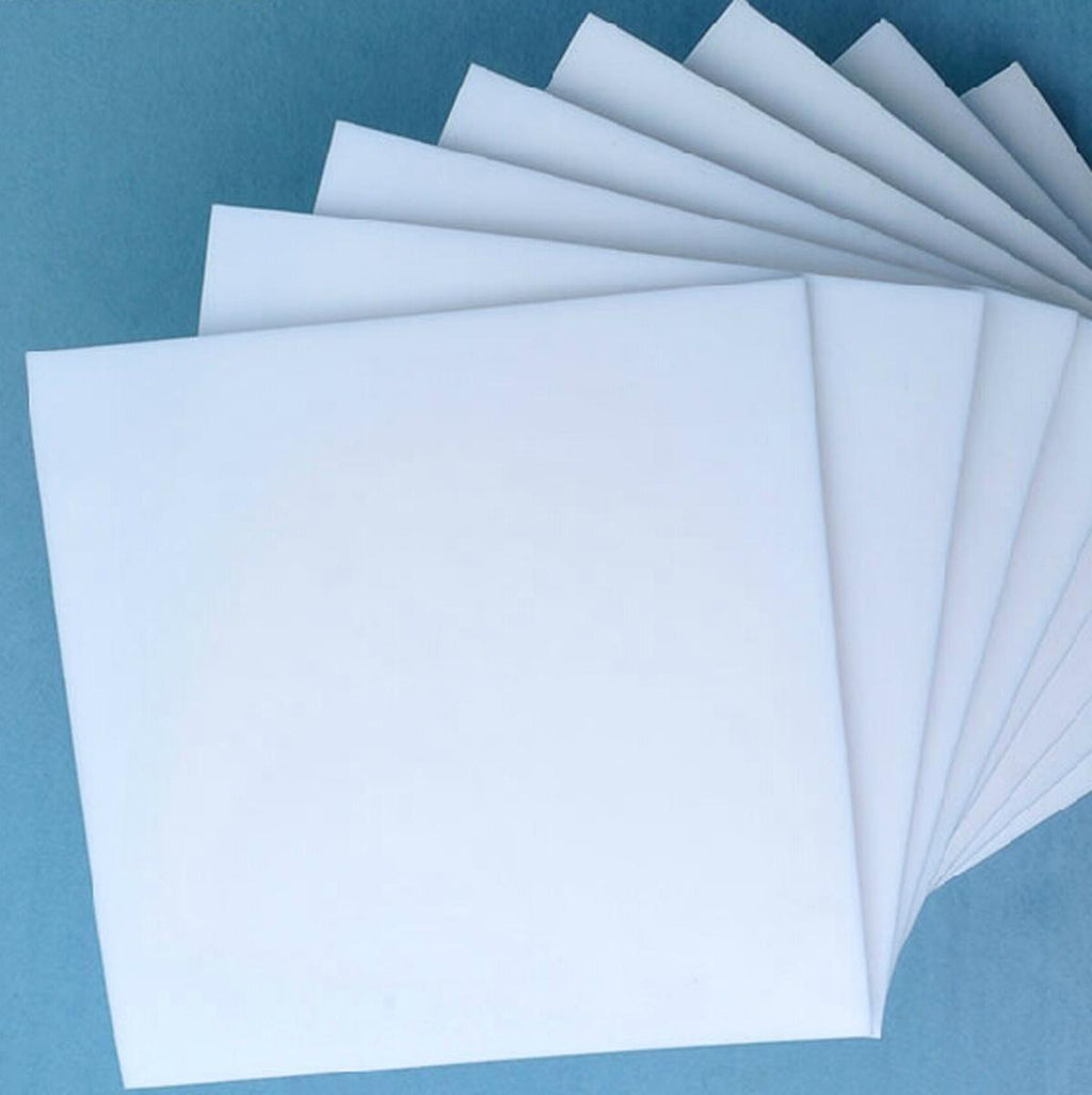 4x Polytetrafluoroethylene PTFE Virgin Sheet 0.3 ±10% x 250 x 250mm