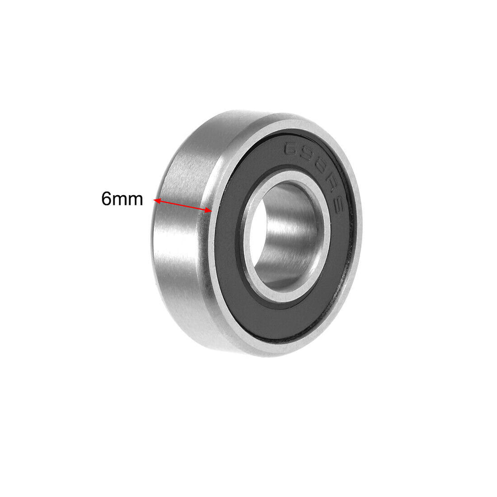 2pcs 698-2RS Ball Bearing 8x19x6mm Double Sealed ABEC-3 Bearings
