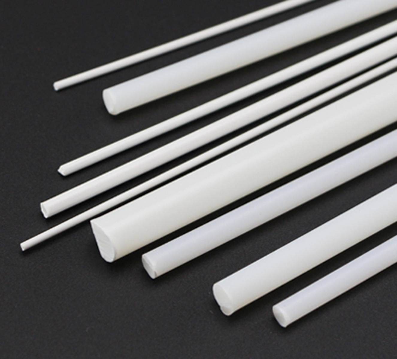 US Stock 10x ABS Styrene Plastic Round Bar Rod Dia 5mm ±10% 9.8" 250mm White