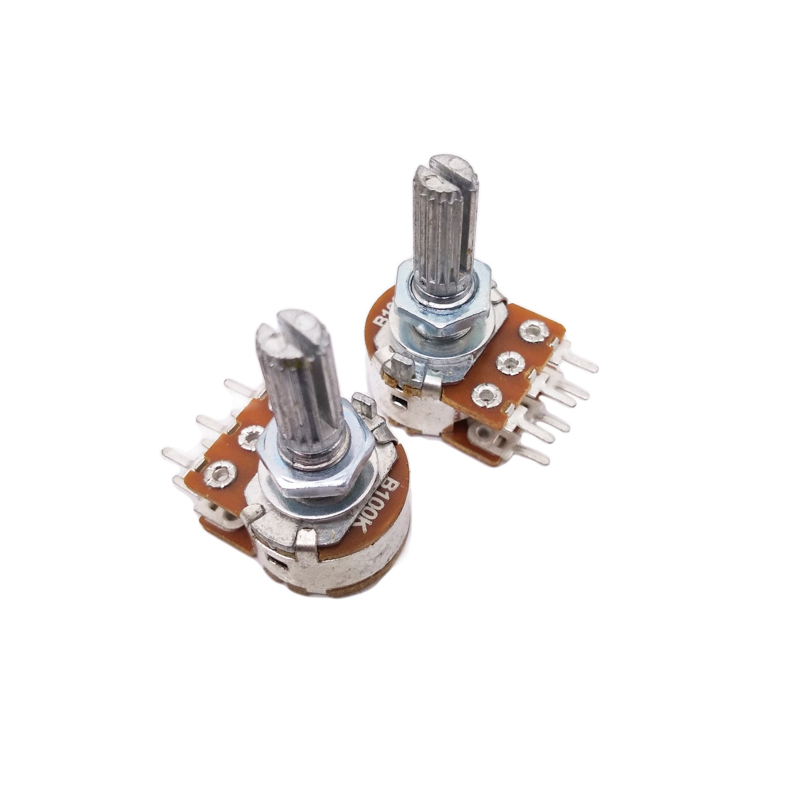 US Stock 10pcs 100K ohm B100K Dual Stereo Potentiometer Pots Shaft S 20mm 6Pin