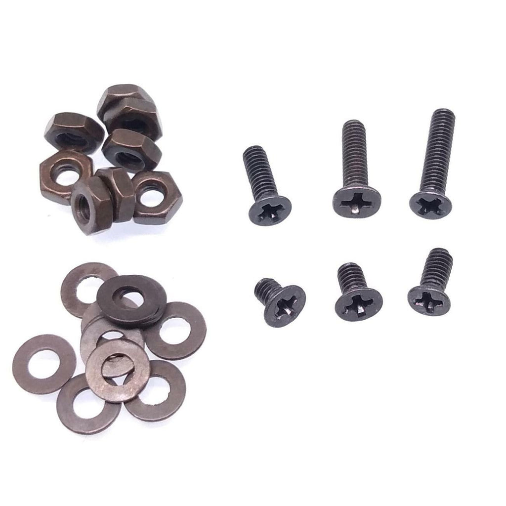 600pcs M2.5 Flat Head Black Screws with Nuts Washers Assortment Kit