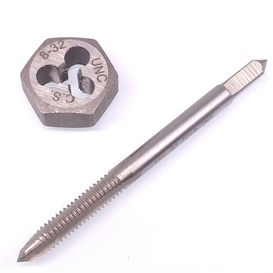 US Stock HSS 8-32 Tap & 8-32 Hexagon Die Thread Right Hand Set