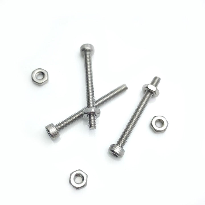 US Stock 50x M2 x 20mm Hex Socket Screw Bolt Knurling DIN912 Stainless Steel Nut