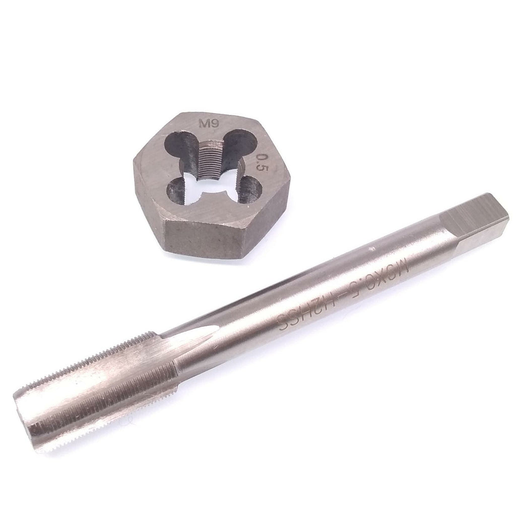 US Stock HSS M9 x 0.5mm Tap & 9 x 0.5mm Hexagon Die Metric Thread Right Hand Set