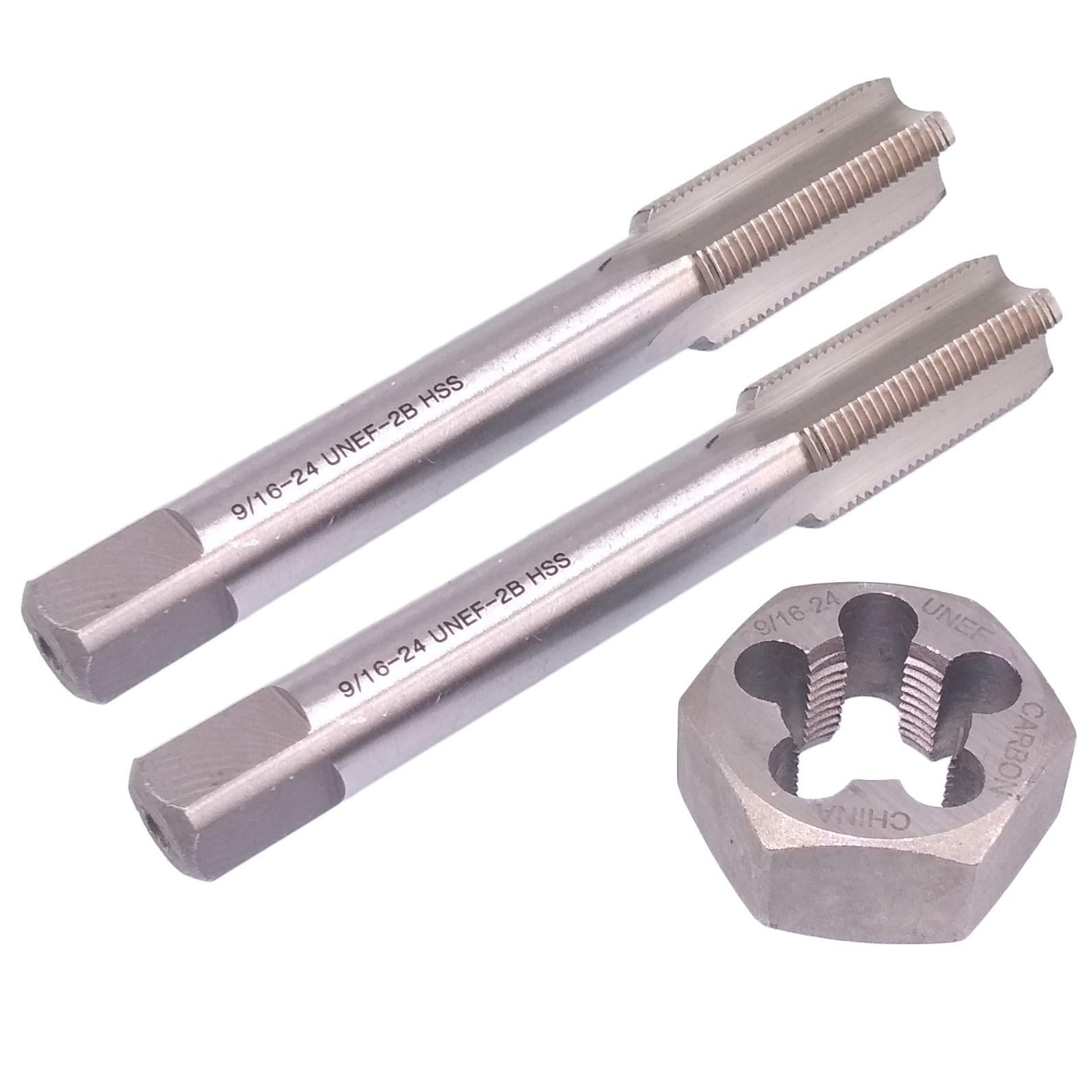 HSS 9/16-24 Taper & Plug Tap & 9/16-24 Hexagon Die Thread Right Hand Set