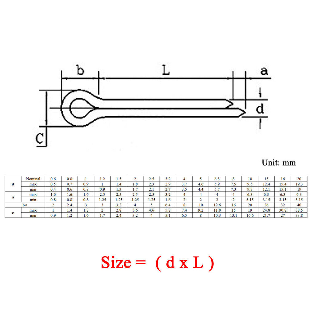 200pcs M1.5 x 12 Cotter Pins Split Pin Clevis Pin A2 304 Stainless Steel